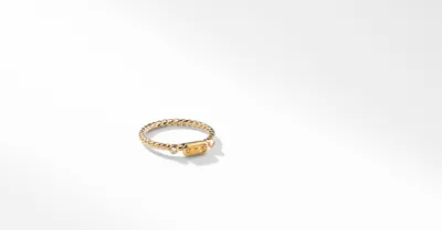 Cable Collectibles® Stack Ring 18K Yellow Gold with Citrine and Diamonds