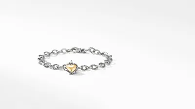 Cable Collectibles® Cookie Classic Heart Bracelet Sterling Silver with 18K Yellow Gold