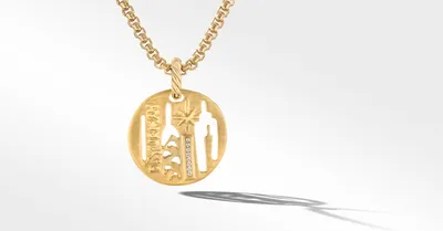 DY Elements® City Pendant in 18K Yellow Gold with Diamonds
