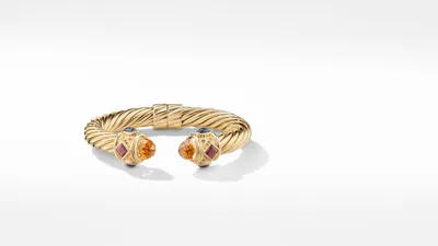 Renaissance Bracelet in 18K Yellow Gold with Citrine, Iolite and Rhodolite Garnet