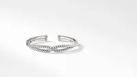 Cable Loop Bracelet Sterling Silver with Pavé Diamonds