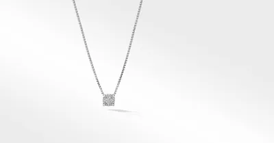 Petite Chatelaine® Pendant Necklace in Sterling Silver with Full Pavé Diamonds