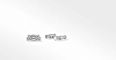 Cable Elongated Cufflinks in Sterling Silver