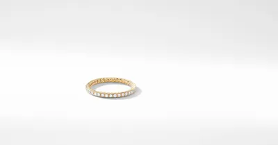 DY Eden Band Ring 18K Yellow Gold with Pavé Diamonds