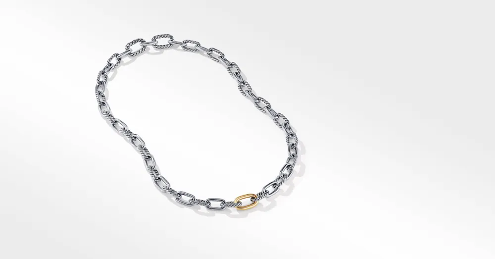 DY Madison® Chain Necklace Sterling Silver with 18K Yellow Gold