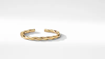 Cable Twisted Cuff Bracelet 18K Yellow Gold