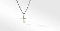 Petite X Cross Pendant in Sterling Silver with 18K Yellow Gold