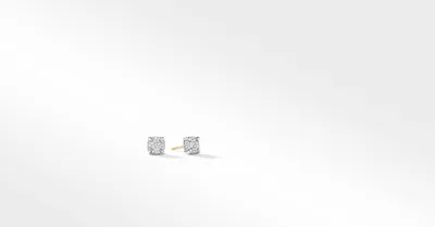 Petite Chatelaine® Stud Earrings in Sterling Silver with Full Pavé Diamonds
