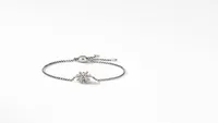 Starburst Station Chain Bracelet in Sterling Silver  with Pavé Diamonds