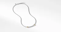 Petite Helena Wrap Station Necklace in Sterling Silver with 18K Yellow Gold and Pavé Diamonds