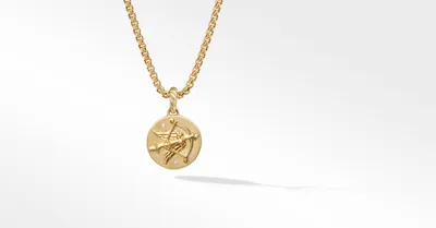 Sagittarius Amulet in 18K Yellow Gold with Diamonds