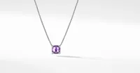Petite Chatelaine® Pendant Necklace in Sterling Silver with Amethyst and Pavé Diamonds