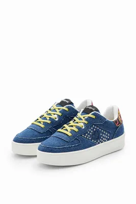 Sneakers plataforma denim corazón