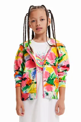 Sweat-shirt oversize fleurs