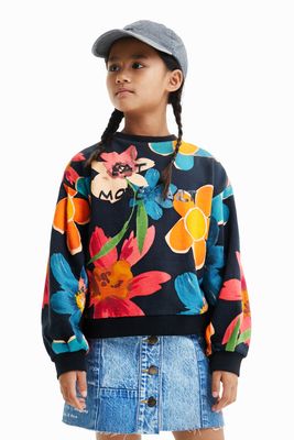 Sweat-shirt oversize fleuri