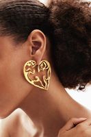 Boucles d'oreilles cœur plaquées or Zalio