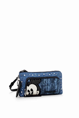 Carteira L de denim Mickey Mouse