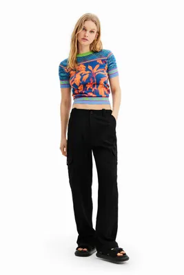 T-shirt tropical maille