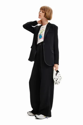 Long blazer surpiqûres