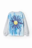 Sudadera oversize con ilustración de flor