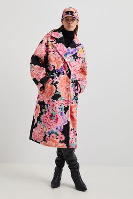 Manteau oversize à fleurs