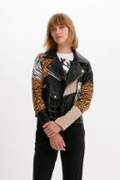 Veste "biker" à imprimé animal