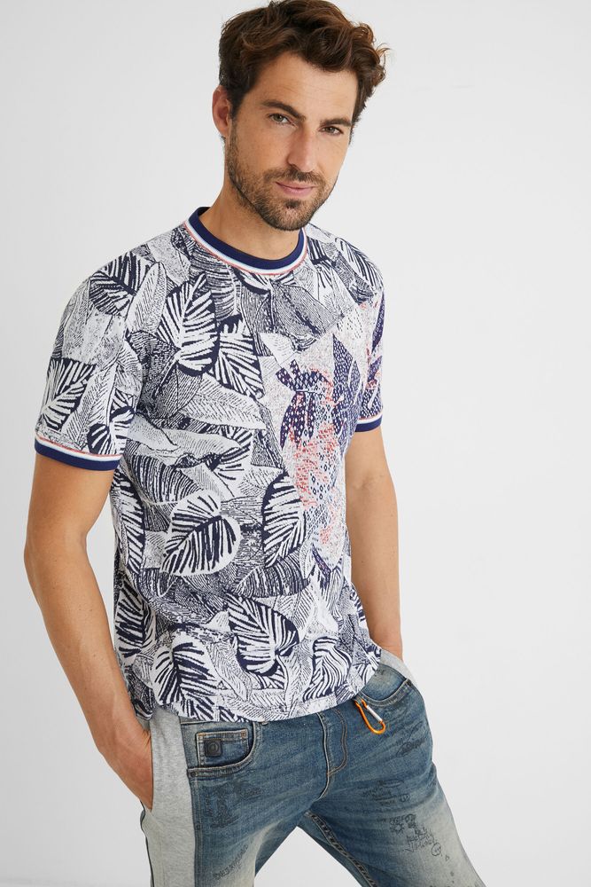 T-shirt jacquard tropical