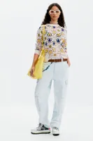 Pull crochet fleurs
