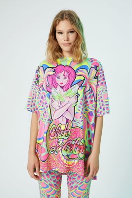 T-shirt long imprimé fantaisie