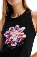 Camiseta sin mangas flor