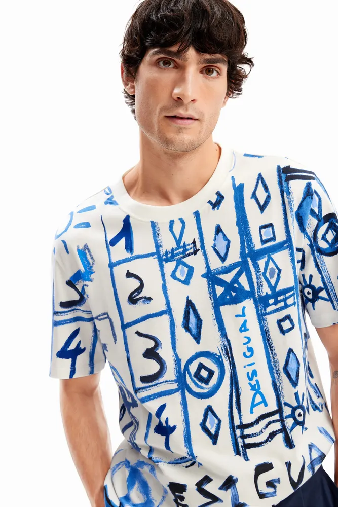 Desigual - Camiseta De Hombre Azul De Manga Corta from El Corte Ingles on  21 Buttons