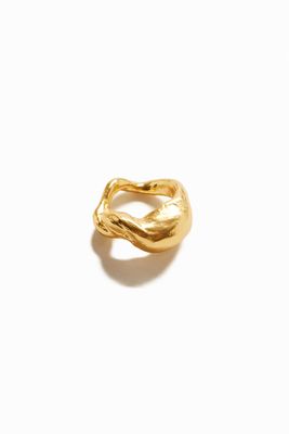 Bague formes organiques plaquée or Zalio