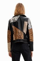 Veste "biker" à imprimé animal