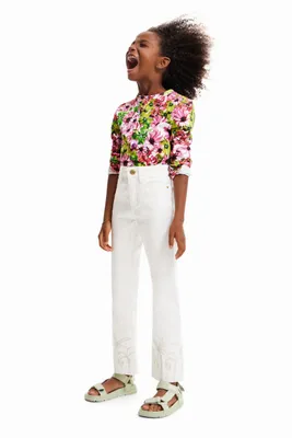 T-shirt fleurie multicolore