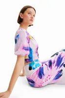 Blouse courte fleurs M. Christian Lacroix