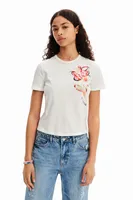 Camiseta manga corta flor