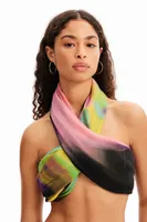 Foulard rectangulaire plissé tie and dye