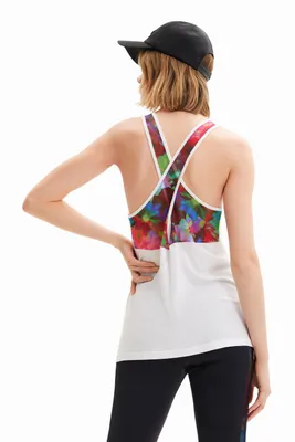 T-shirt de sport bretelles fleurs