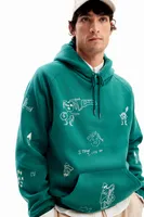 Sudadera capucha bordados