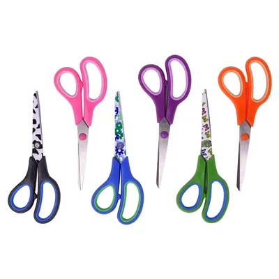 Stainless Steel Scissors (Assorted Colours) - Case of 24