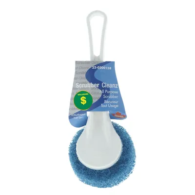 Round Scouring Pad with Plastic Handle - Case of 48