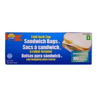 Fold-Lock Top Sandwich Bags 100PK - Case of 36