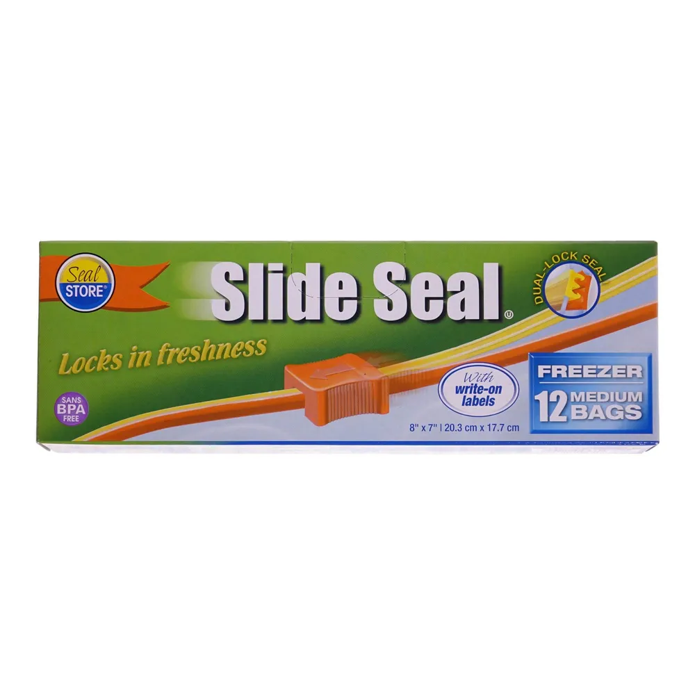 Medium Size Slide Seal Freezer Bags 12PK - Case of 48