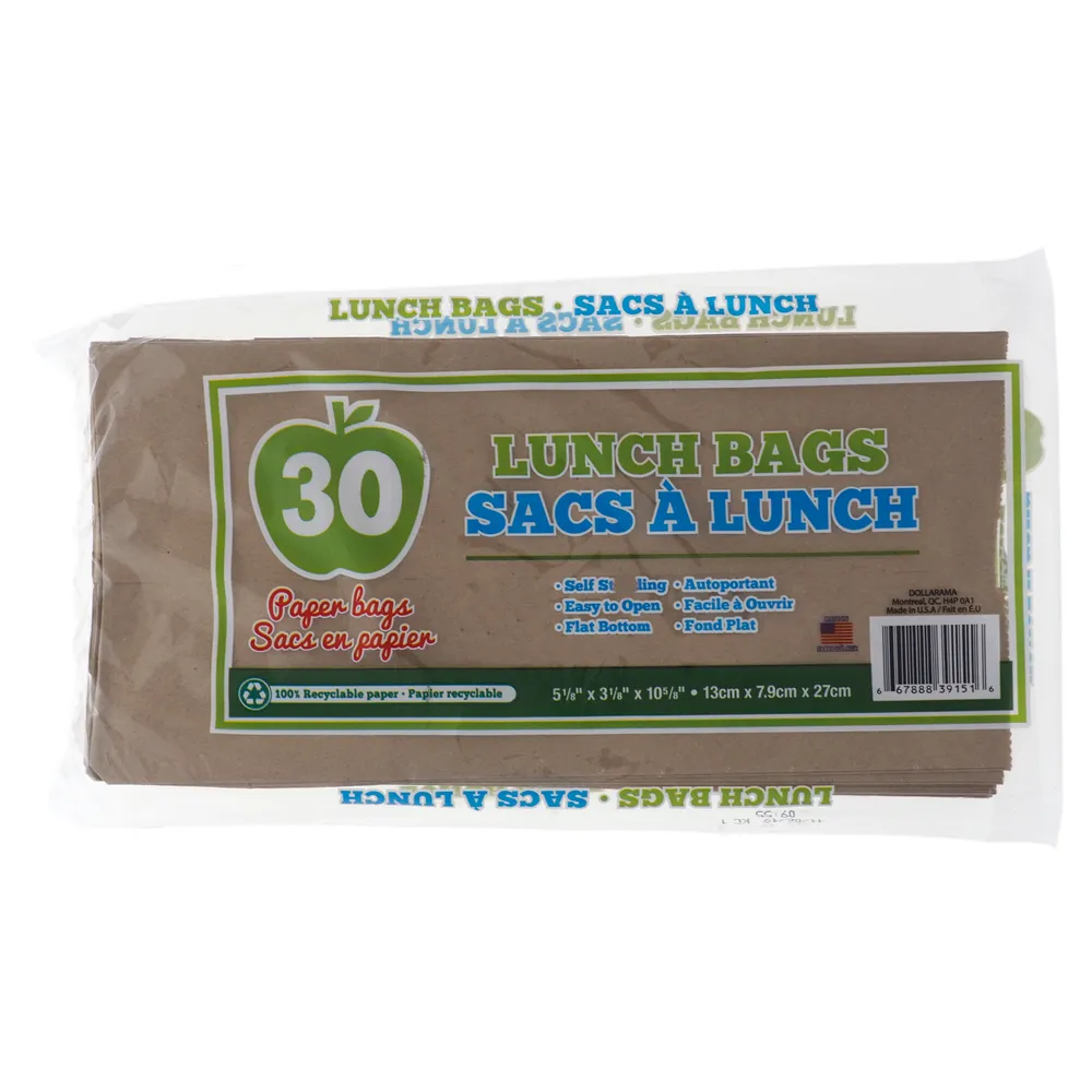 Dollarama Lunch Paper Bags 30PK - Case of 40 | Coquitlam Centre