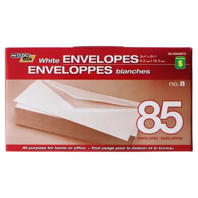 75PK White Envelopes - Case of 24