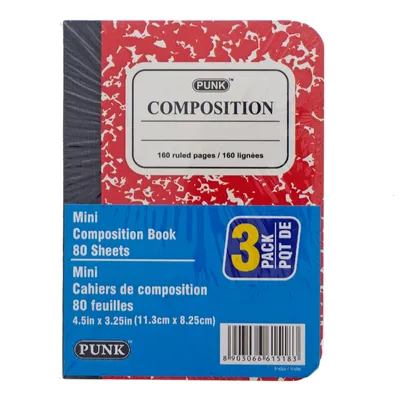 3pk Side Bound Mini Ruled Composition Book - Case of 12