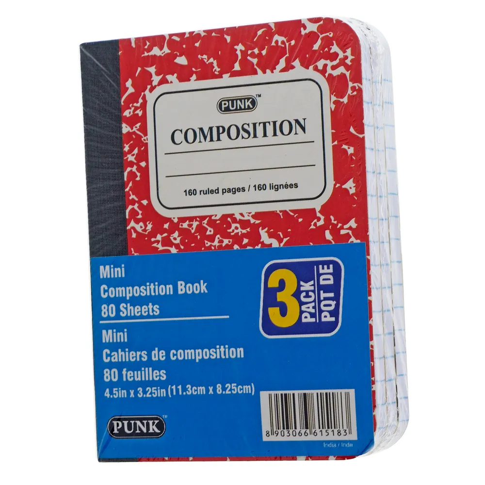 3pk Side Bound Mini Ruled Composition Book - Case of 12