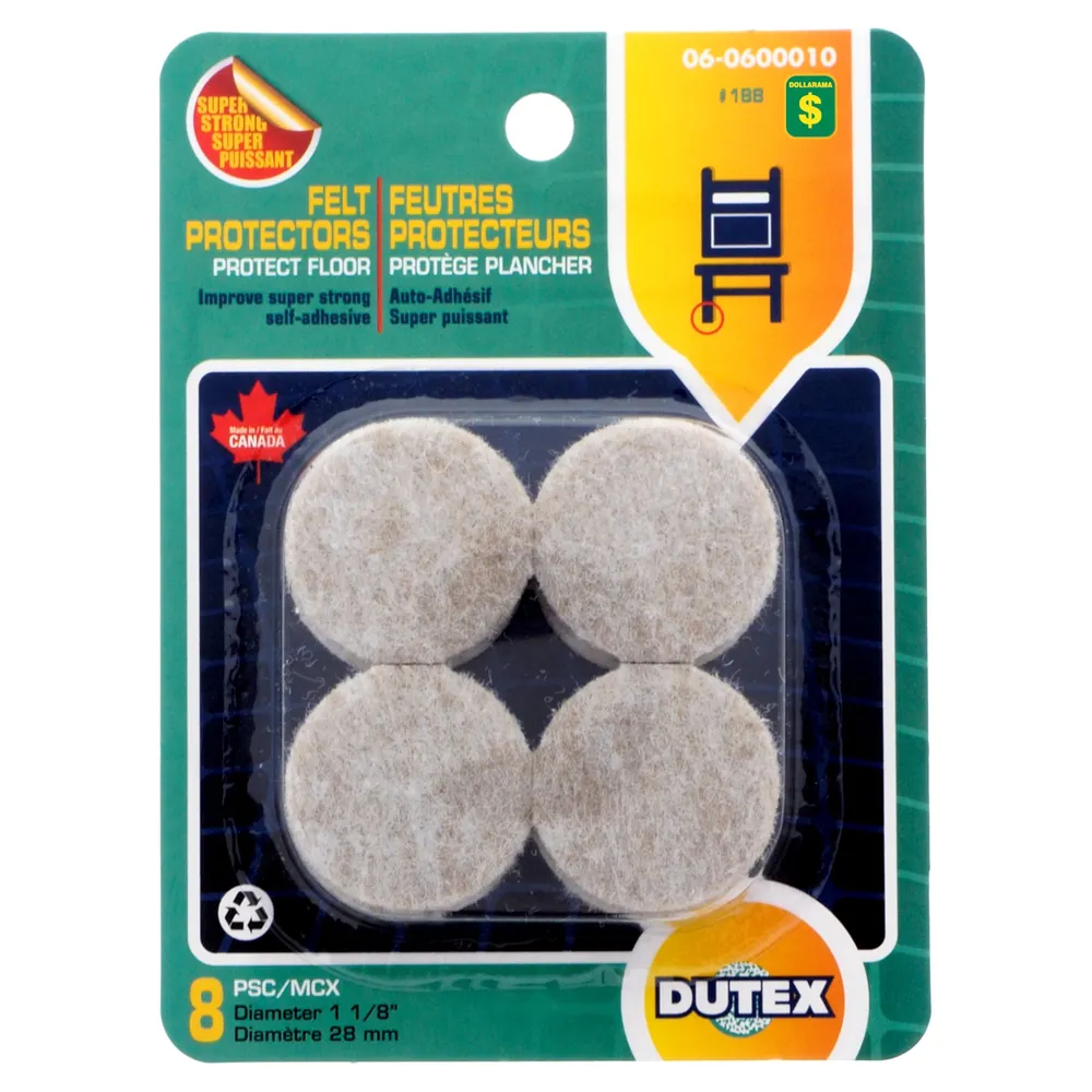 8Pk Round Felt Protectors - Case of 36