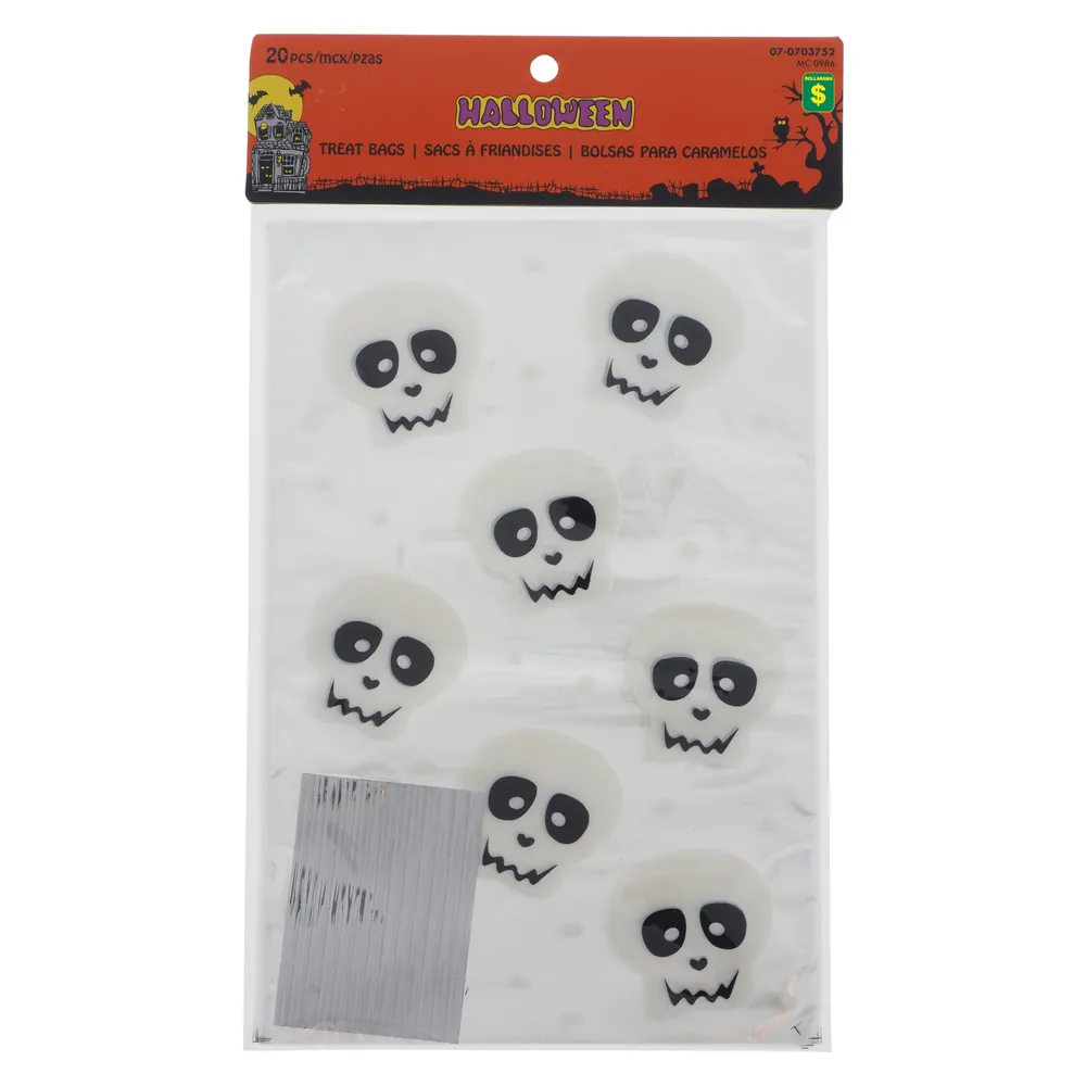 20PK Halloween Plastic Treat Bags - Case of 24
