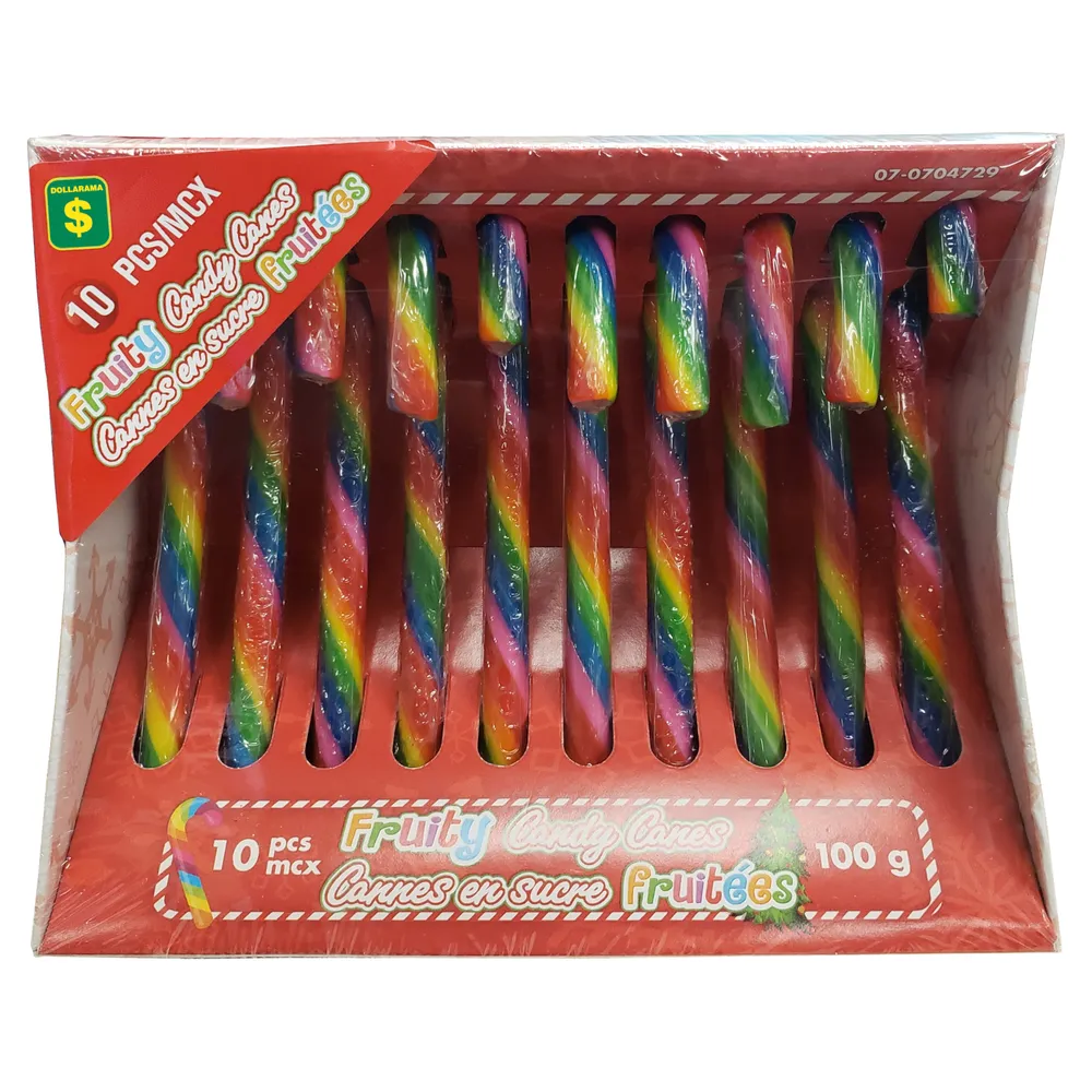 Christmas Fruity Candy Canes 10pk - Case of 36